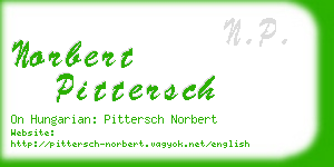 norbert pittersch business card